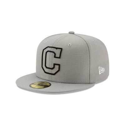 Grey Cleveland Indians Hat - New Era MLB Logo Elements Tonal 59FIFTY Fitted Caps USA9264107